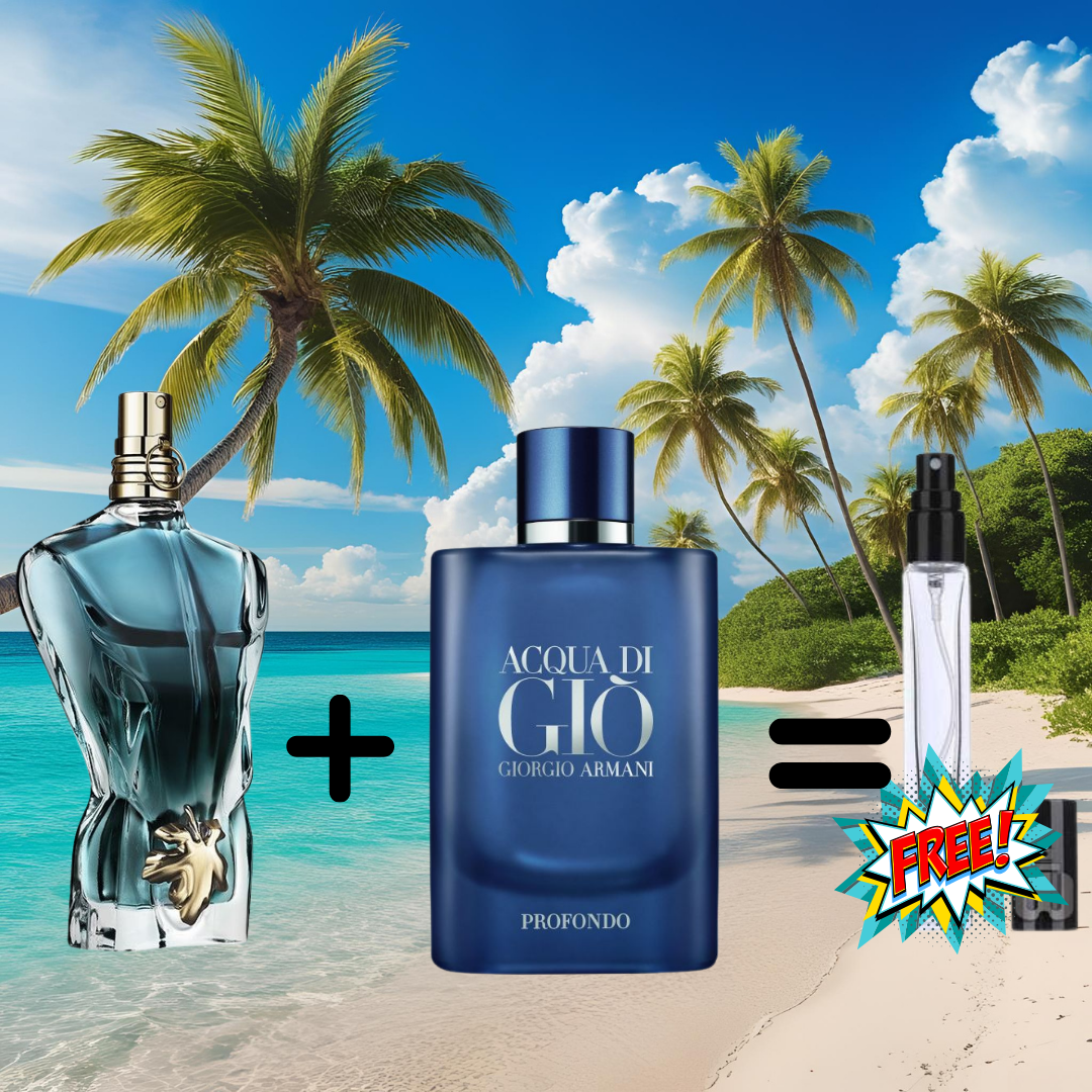 10ML JPG le beau EDT + 10ML Acqua di Giò Profondo + 10ML Gratuit
