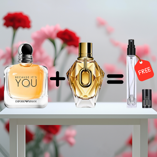 10ML Because It’s You + 10ML Million gold for her + 10ML Gratuit