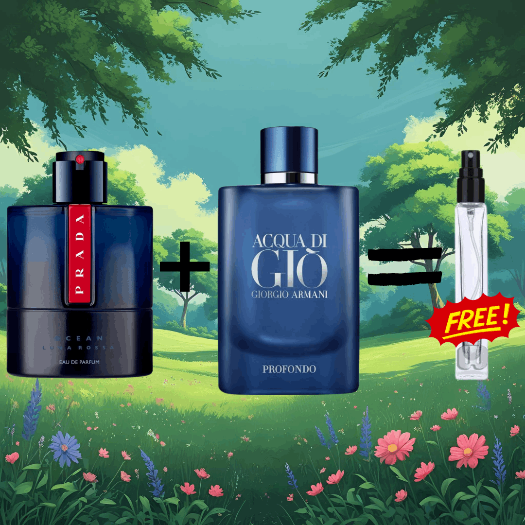 10ML Acqua di Giò Profondo + 10ML Prada Luna Rossa Ocean + 10ML Gratuit